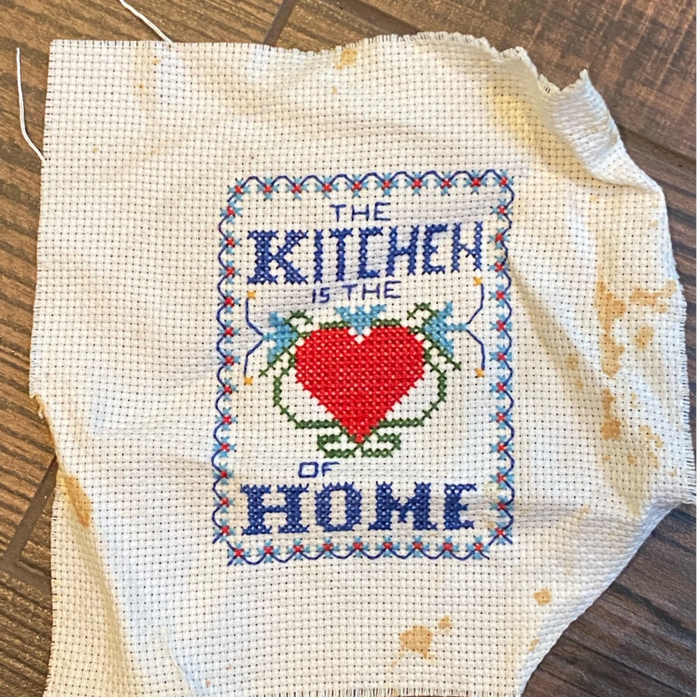The Kitchen is Home Completed Counted Cross Stitch